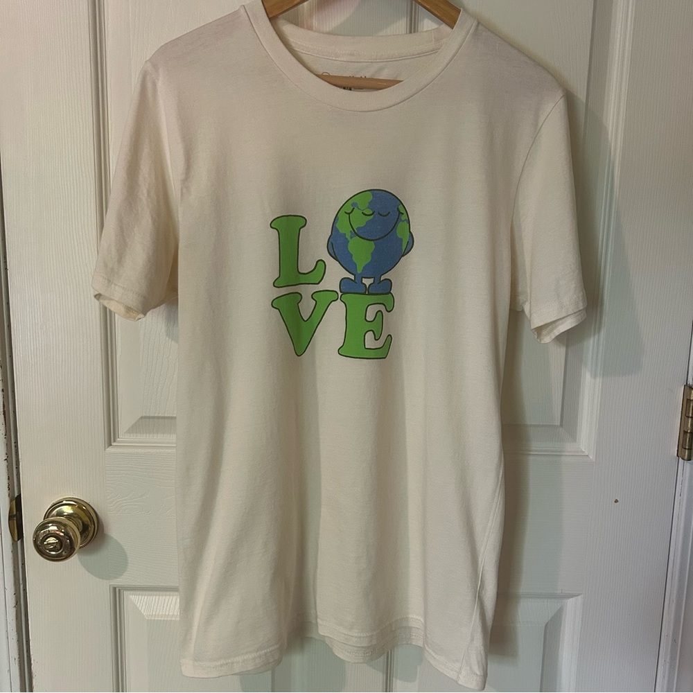 United By Blue Big LOVE Tee Earth Cream Graphic Crewneck T-Shirt | All-Gender M - Picture 2 of 11
